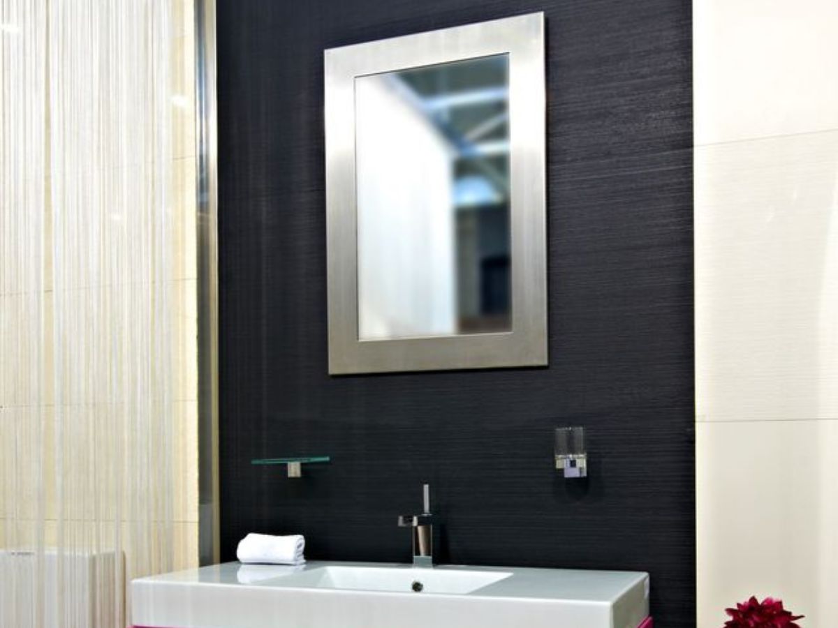 Bathroom Mirror with Silver Frame