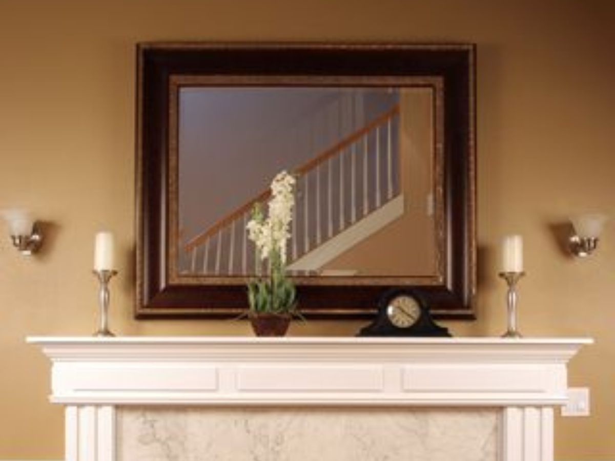Overmantle Mirror with Black Frame