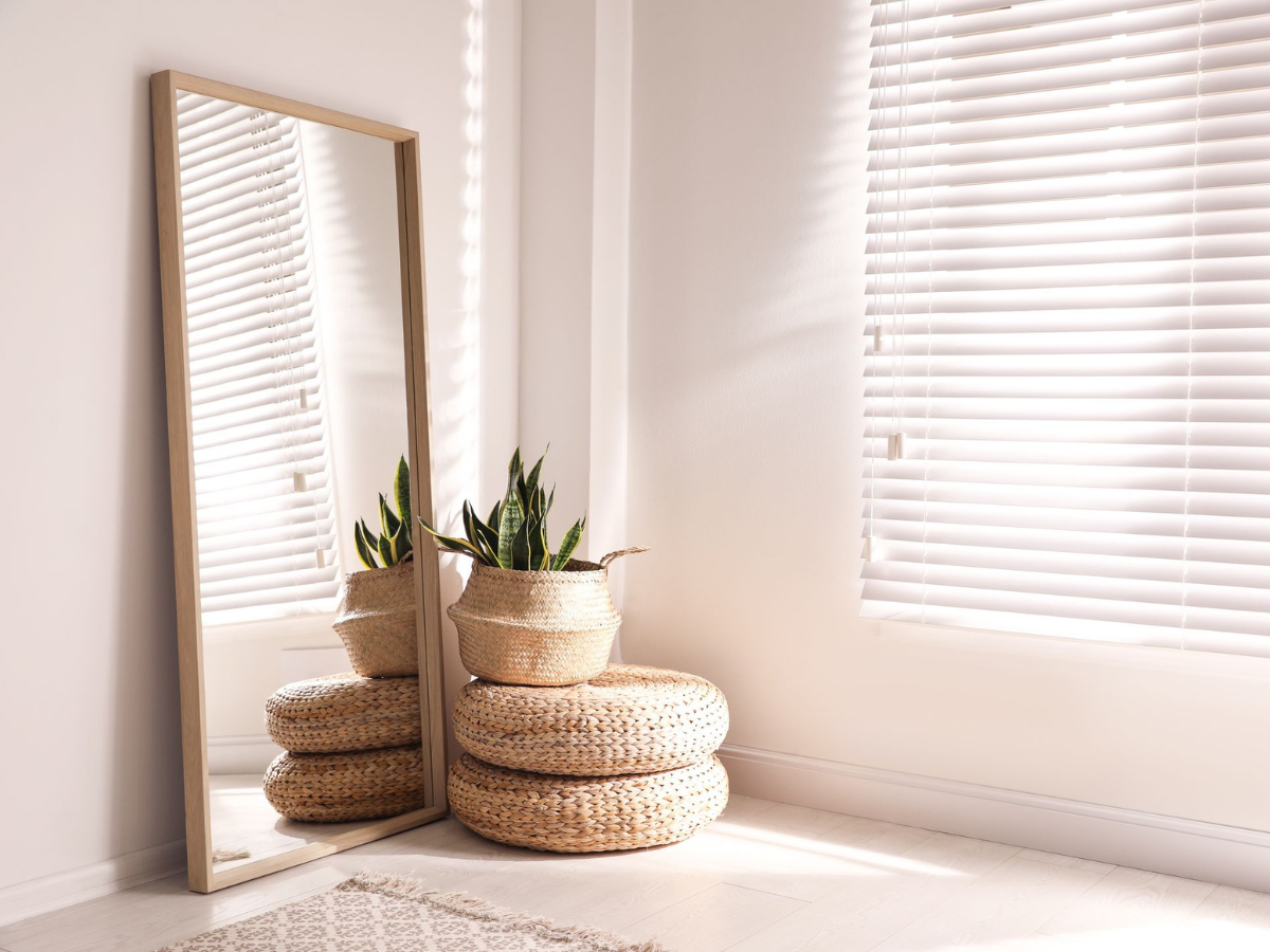 MAL-0293 Brown Framed Mirror For Living Room