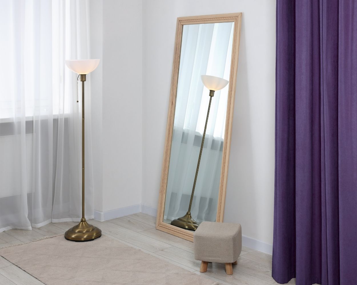 MAL-0293 Brown Framed Mirror For Living Room