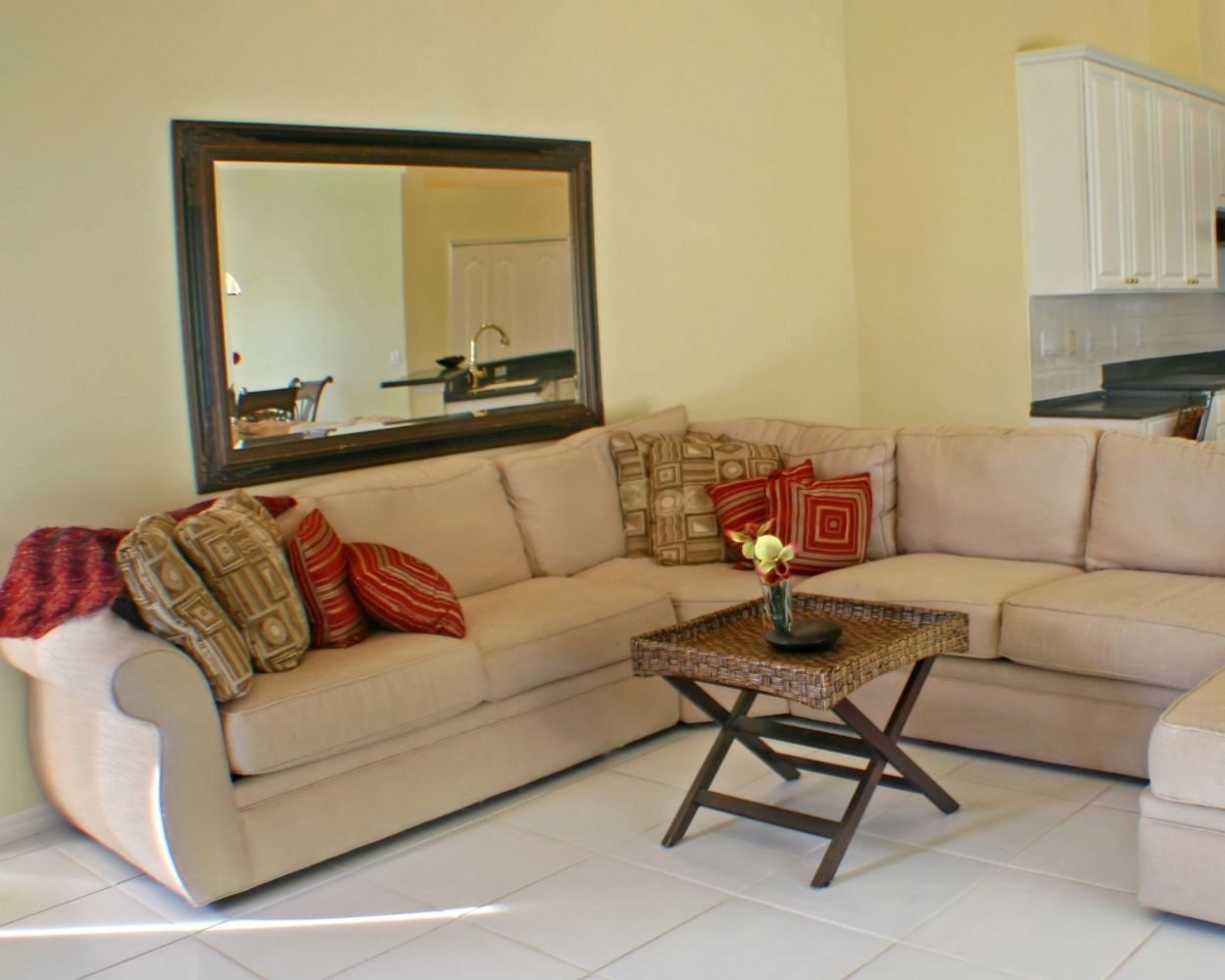 MAL-2263 Brown Framed Mirror For Living Room