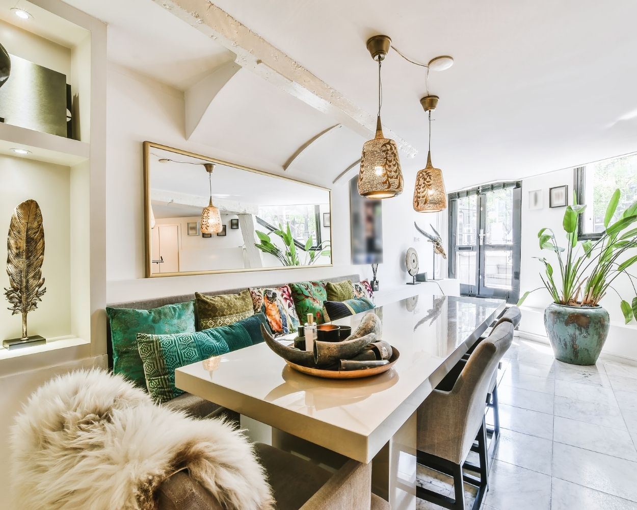 MAL-0979 Gold Framed Mirror for Dining Room