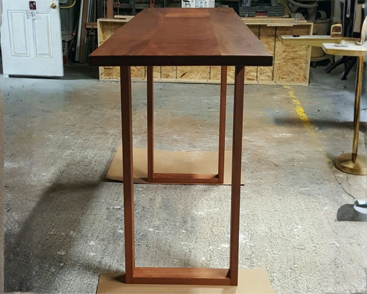 Bar height mahogany table and base