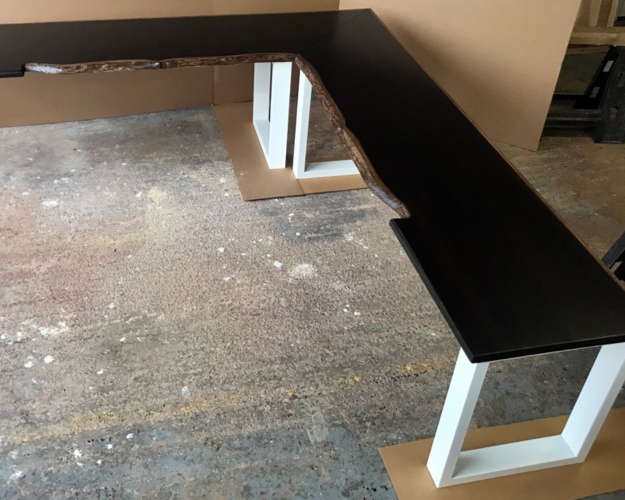 DT-90241_TL-80074-Custom L-shape writing desk live edge