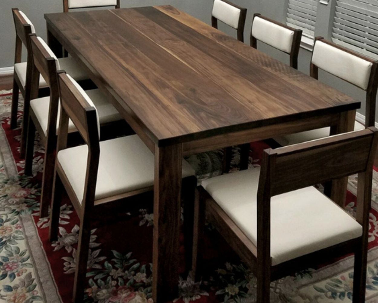 DT-90314_TL-80005 - Walnut table in a customer's dining area