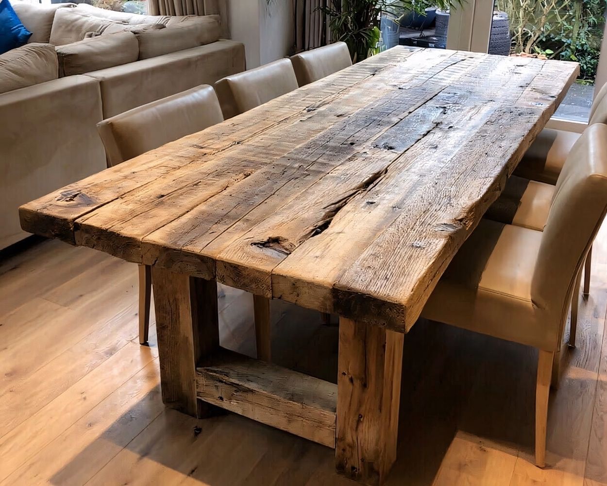 reclaimed wooden table