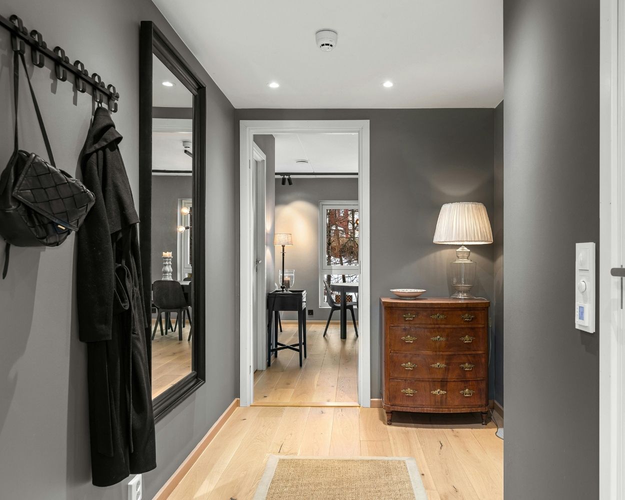 MAL-0378 Black Framed Mirror For Hallway