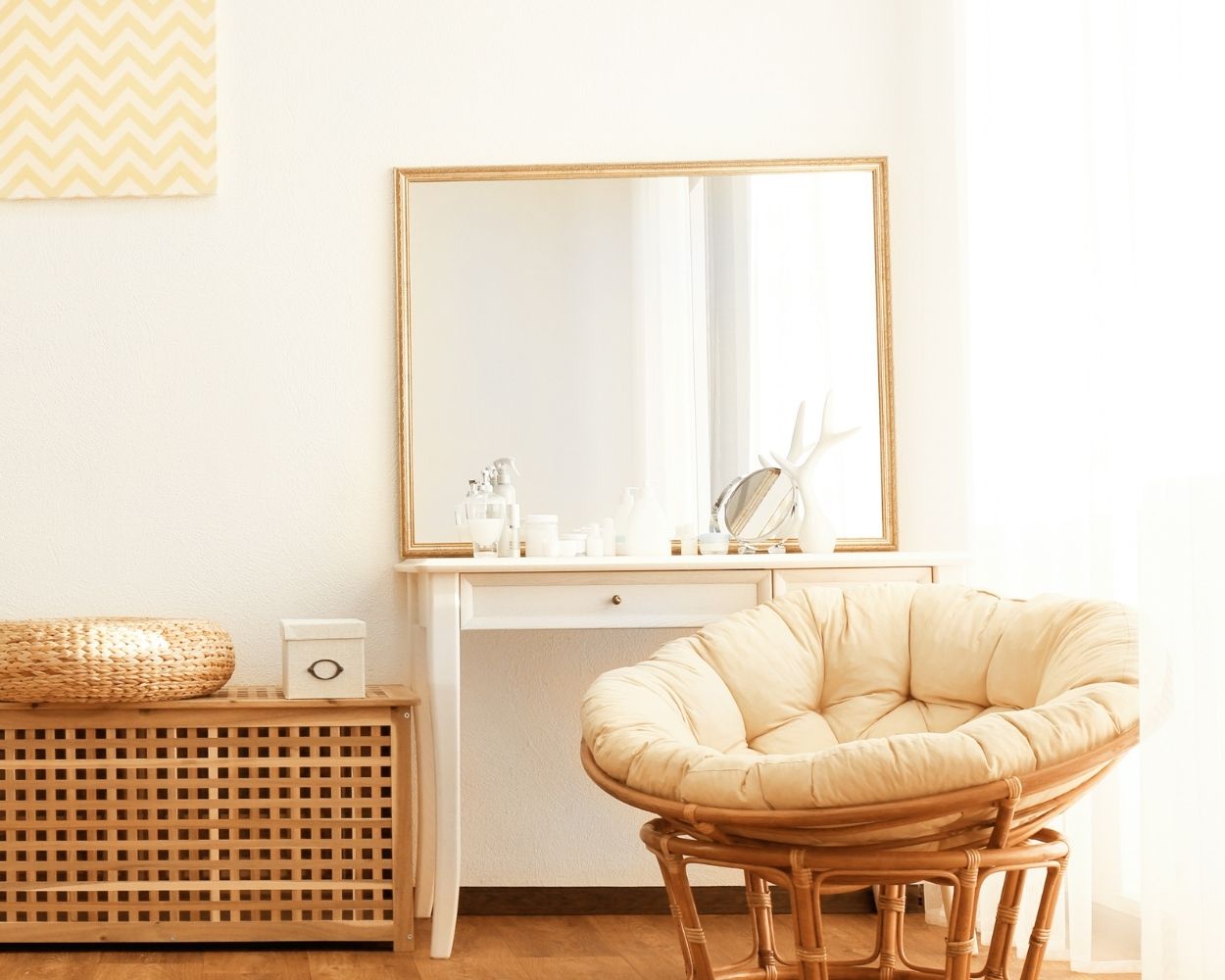 MAL-0342 Brown Framed Mirror For Living Room