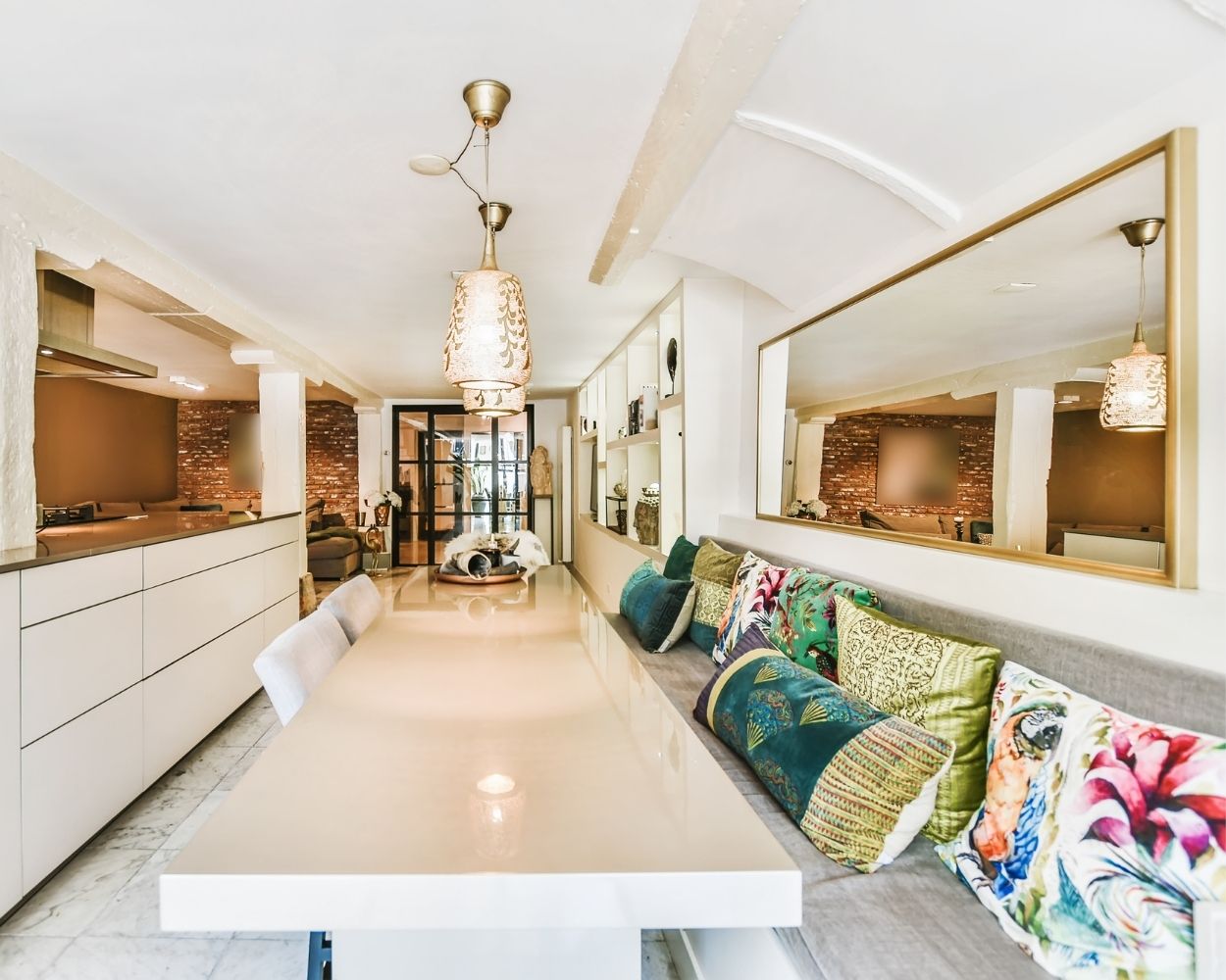 MAL-0979 Gold Framed Mirror for Dining Room