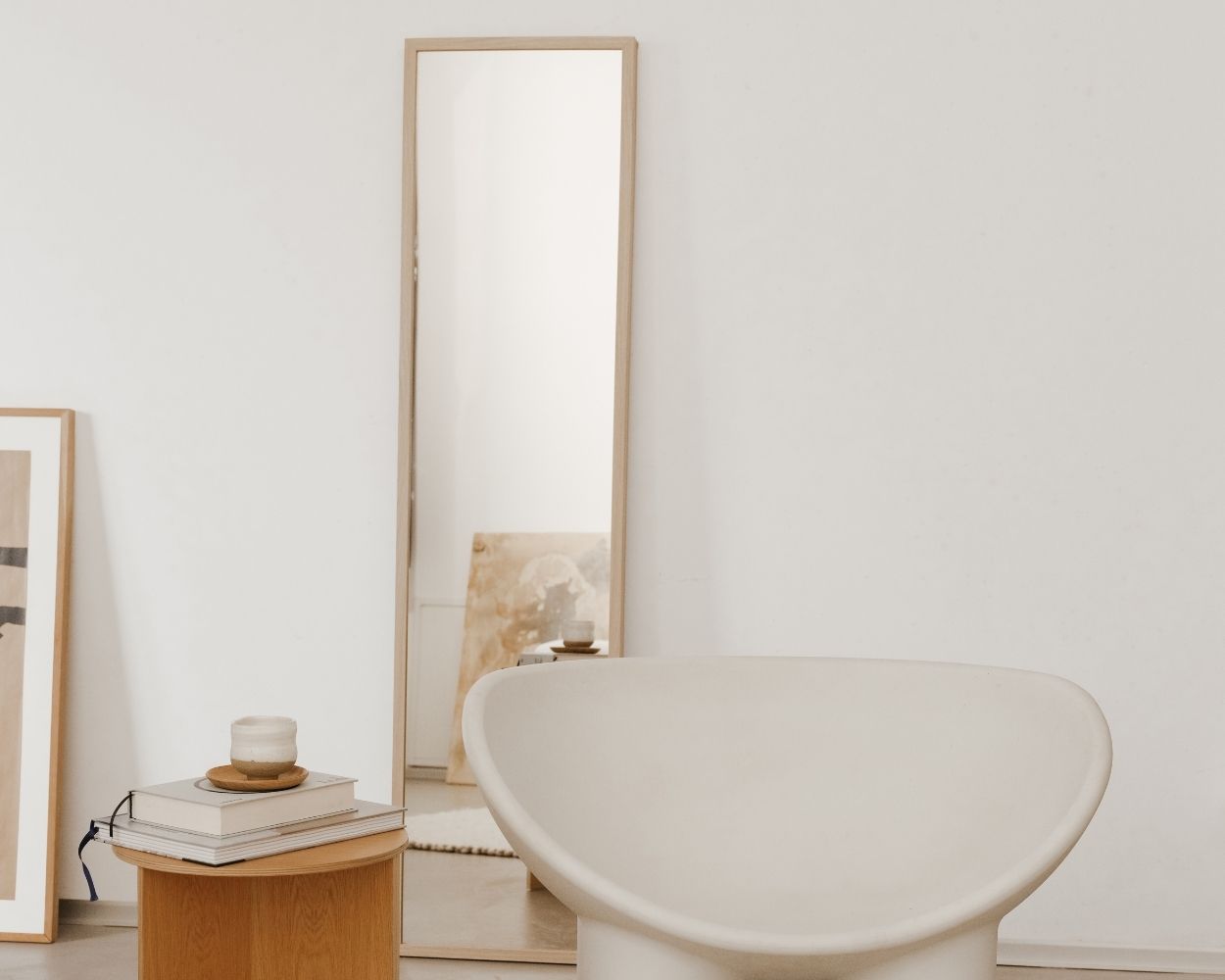 MAL-0393 Brown Framed Mirror For Living Room