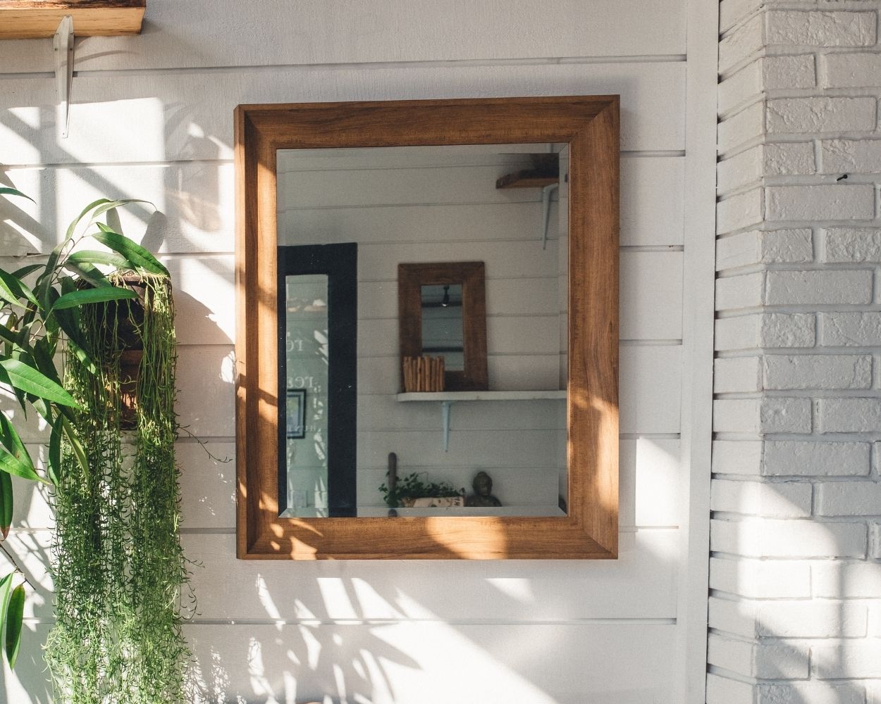 MAL-0370 Brown Framed Mirror